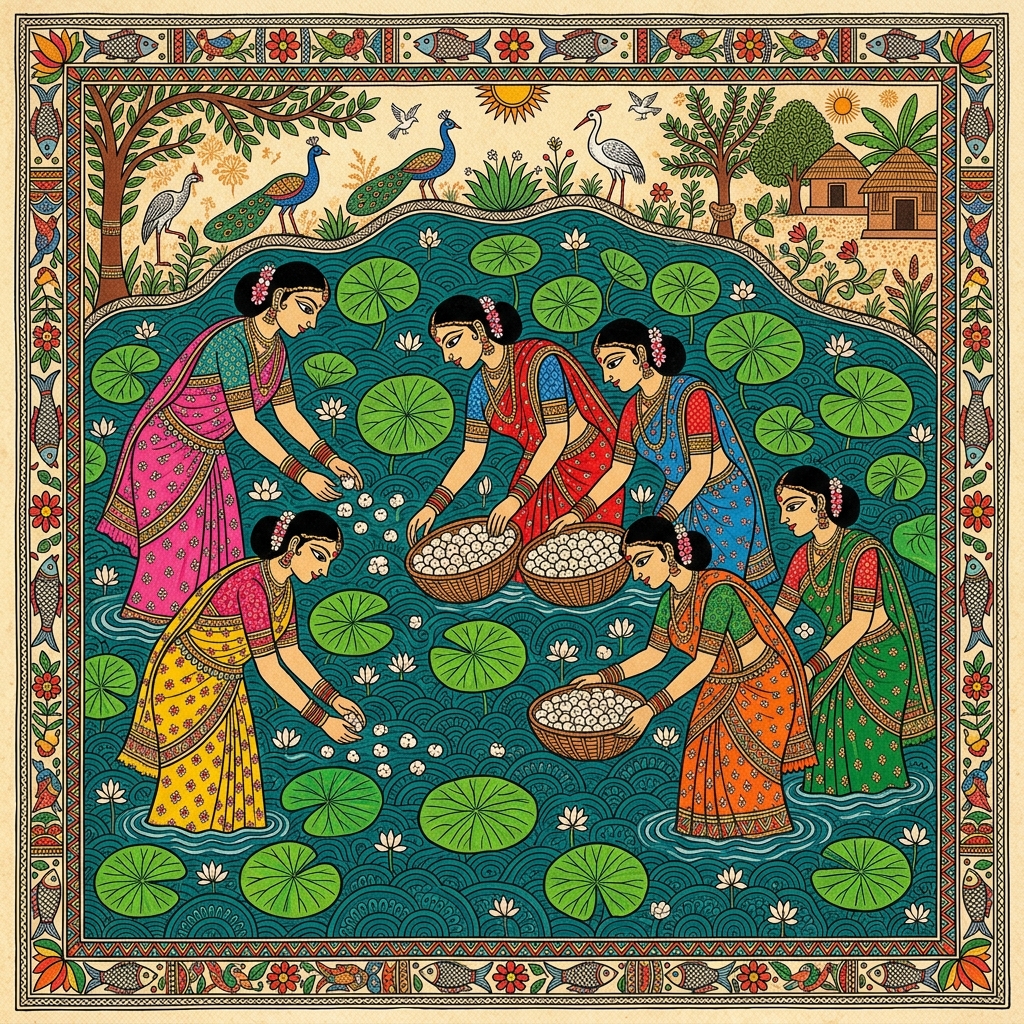Makhana Harvest Art
