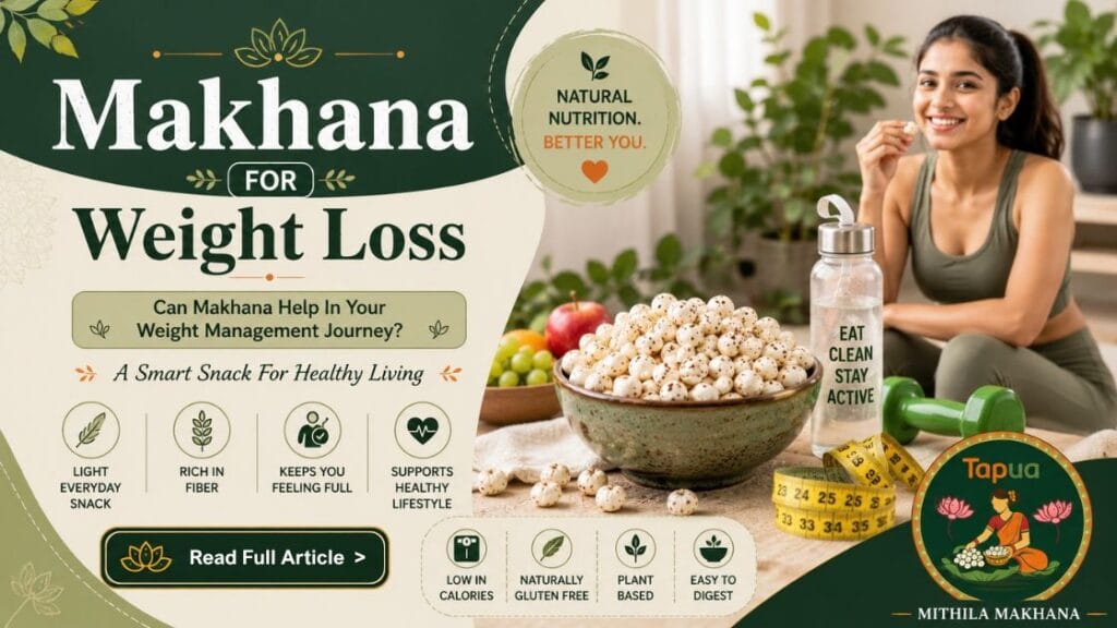 Makhana for weight loss — bowl of roasted fox nuts as healthy diet snack