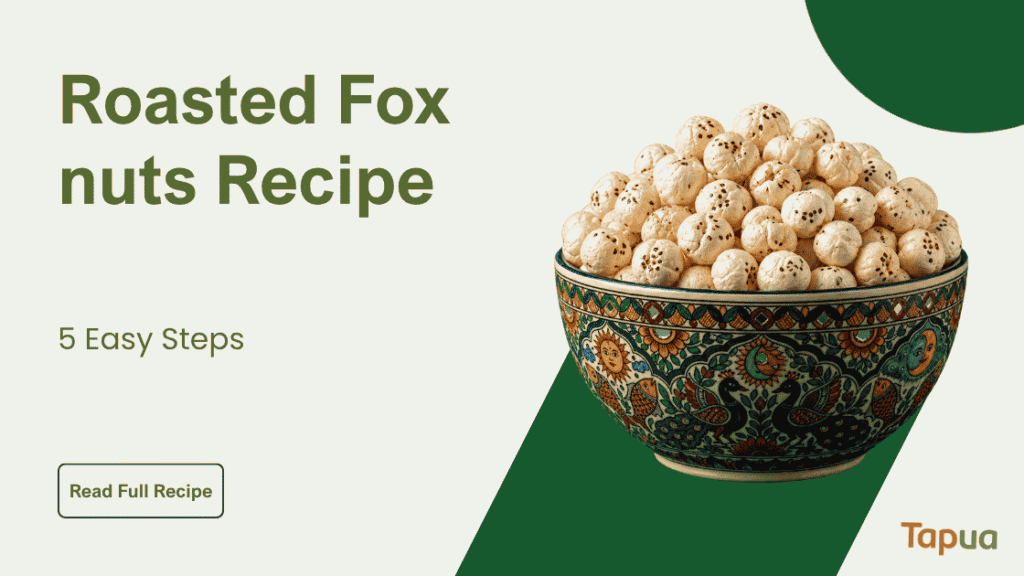 Crispy roasted makhana in a Mithila hand-painted ceramic bowl, ready to eat