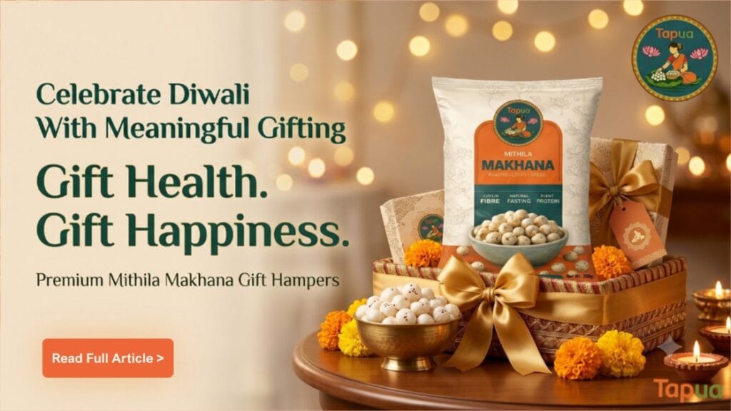 Diwali gift hampers with makhana — festive fox nut gift box with Madhubani packaging
