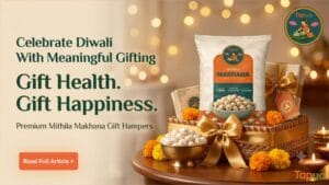 Diwali gift hampers with makhana — festive fox nut gift box with Madhubani packaging