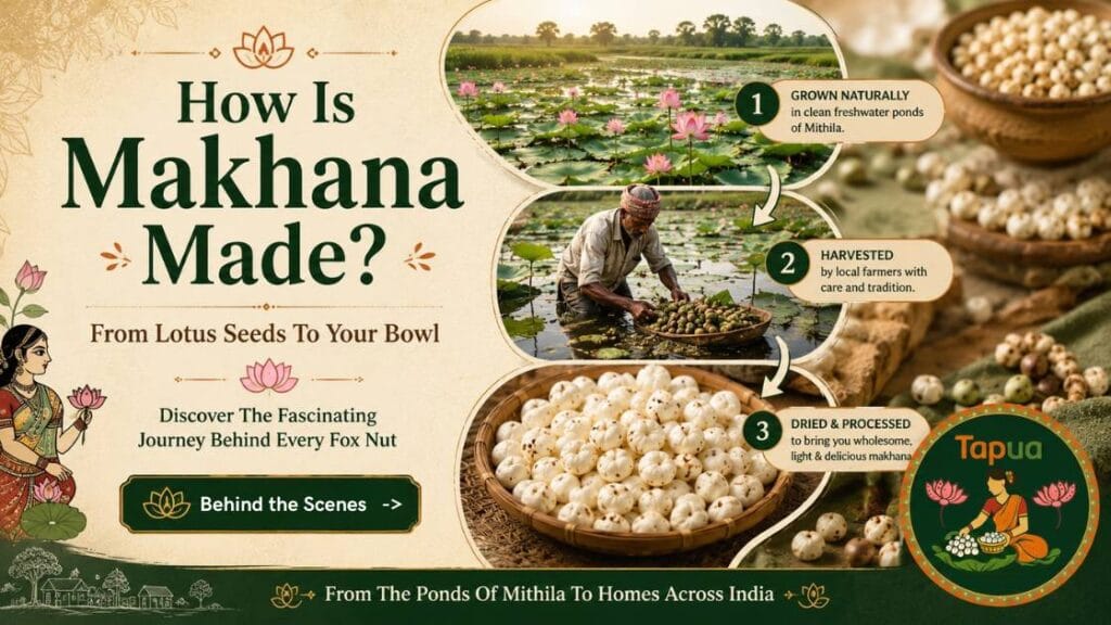 Makhana harvesting process in Bihar pond — how is makhana made