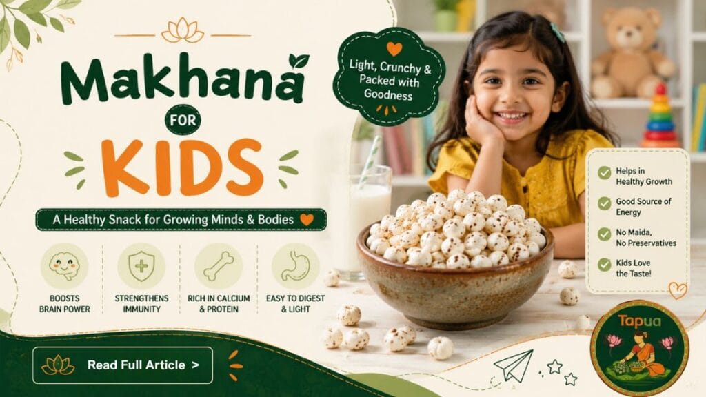 Makhana for kids — healthy fox nuts snack alternative for children