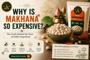 Bowl of premium large grade roasted makhana priced as a specialty snack